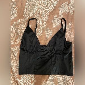 Crop open black top
